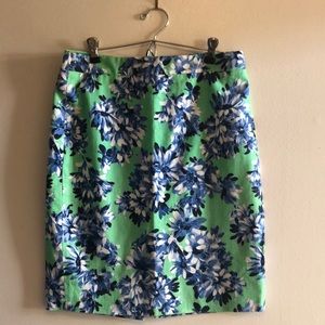 J Crew floral pencil skirt -size 2